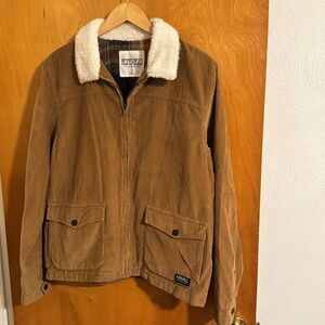 Corduroy Jacket Mens Medium Brown Flannel Lined